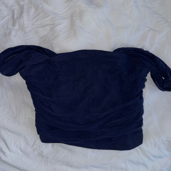 Square Neck Ruched Crop Tank Top - Picture 5 of 5